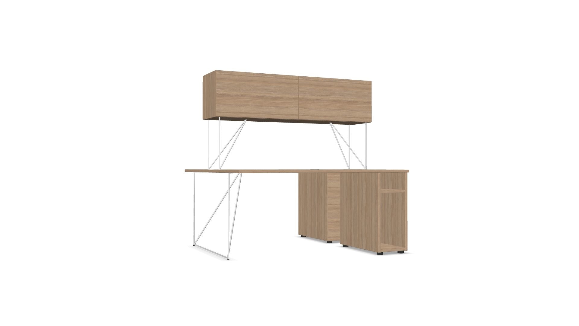 Duo bureautafel AIR met open kast