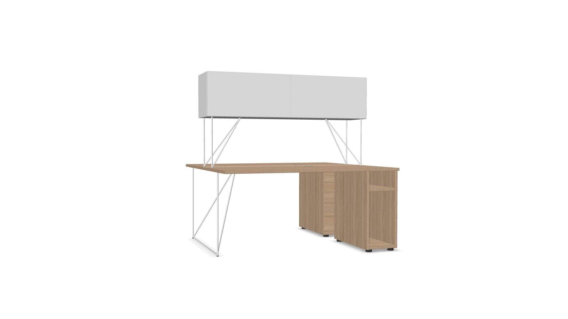 Duo bureautafel AIR met open kast
