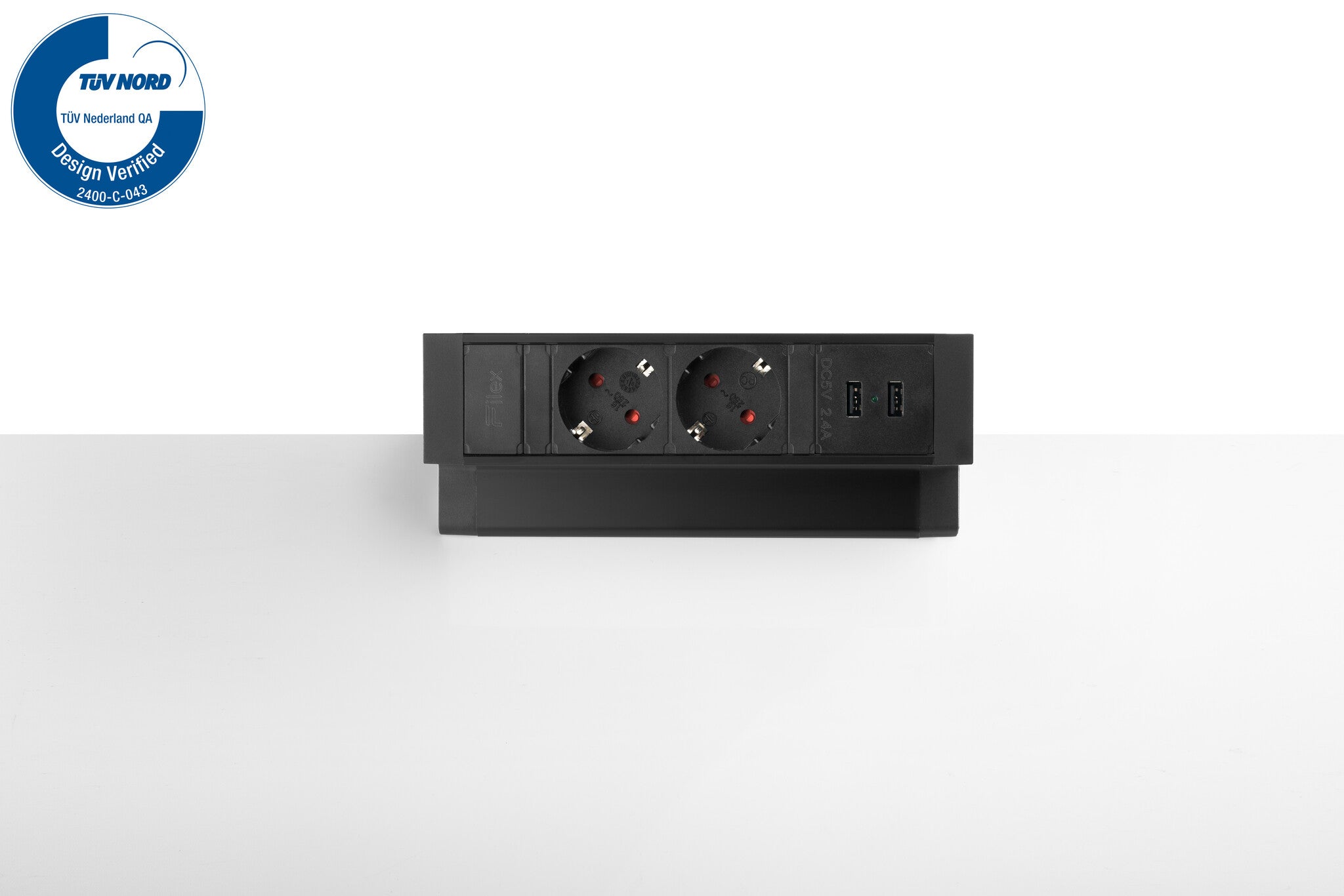 Power Desk Up 2x stroom + 2x USB charger