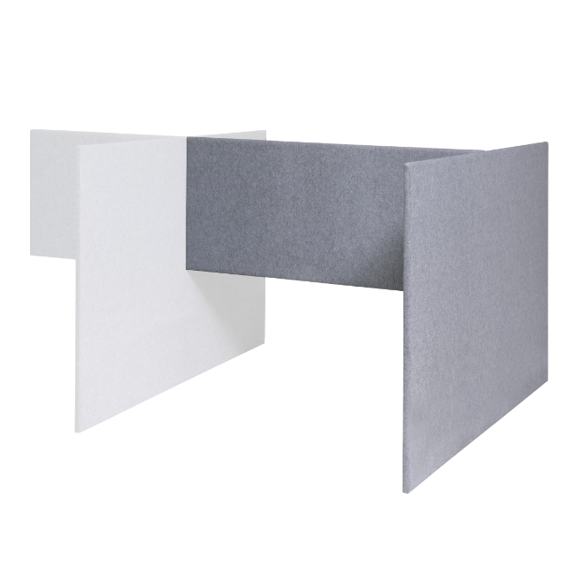 Akoestische scheidingswand H-opstelling laag koppelpaneel