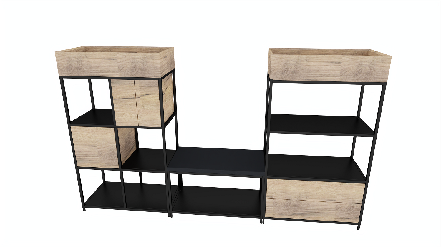 Vakkenkast Modu 6 vaks - 124x80cm