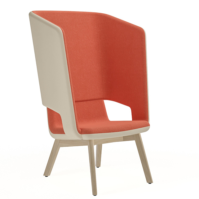 Twist&Sit lounge stoel hoge rug wood