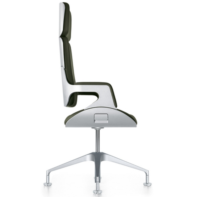 Silver conferentiefauteuil hoge rug