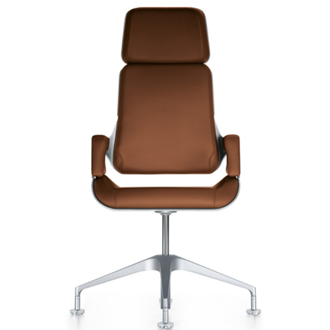 Silver conferentiefauteuil hoge rug