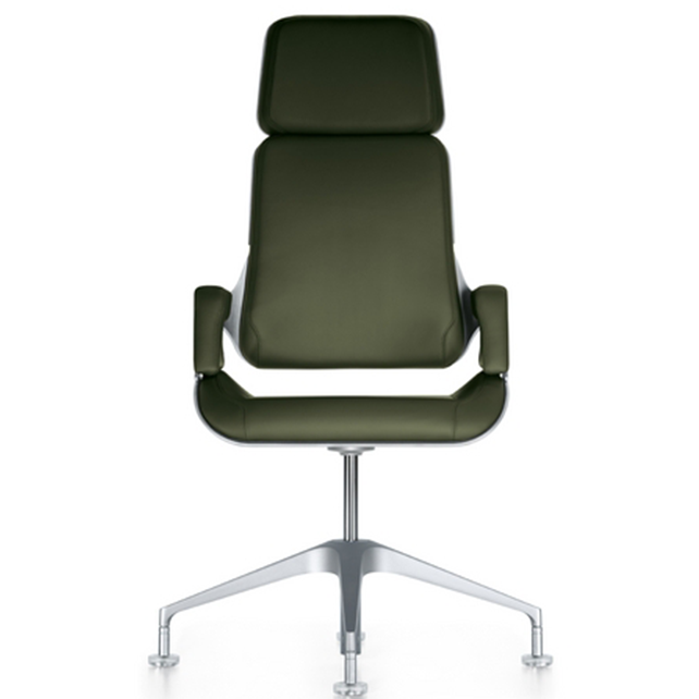 Silver conferentiefauteuil hoge rug