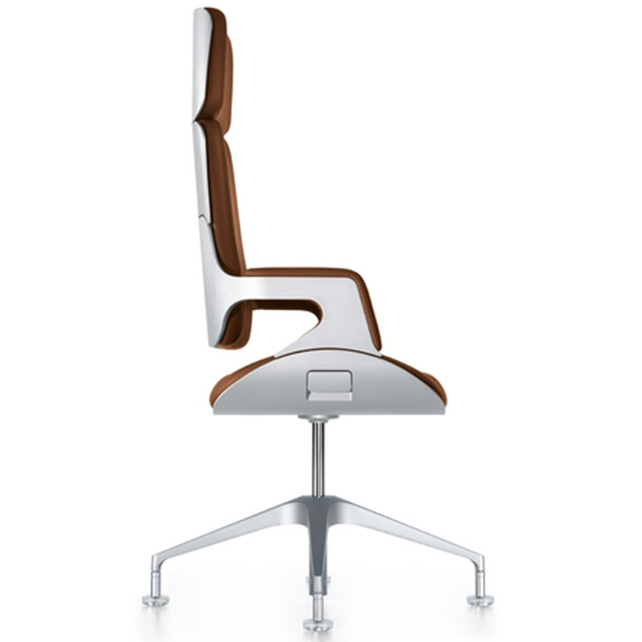 Silver conferentiefauteuil hoge rug