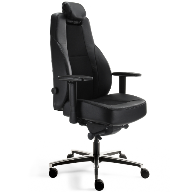 24 uurs bureaustoel half leder