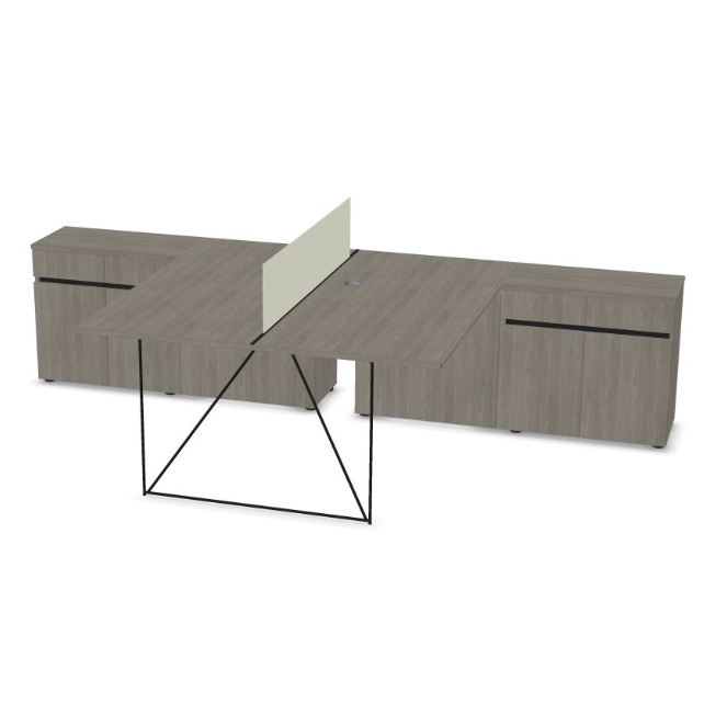 Duo bureautafel AIR met draaideur kast