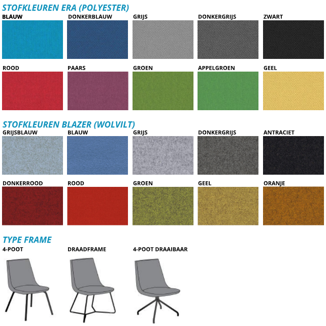 Vergaderstoel Hendrix mini zonder armleuning