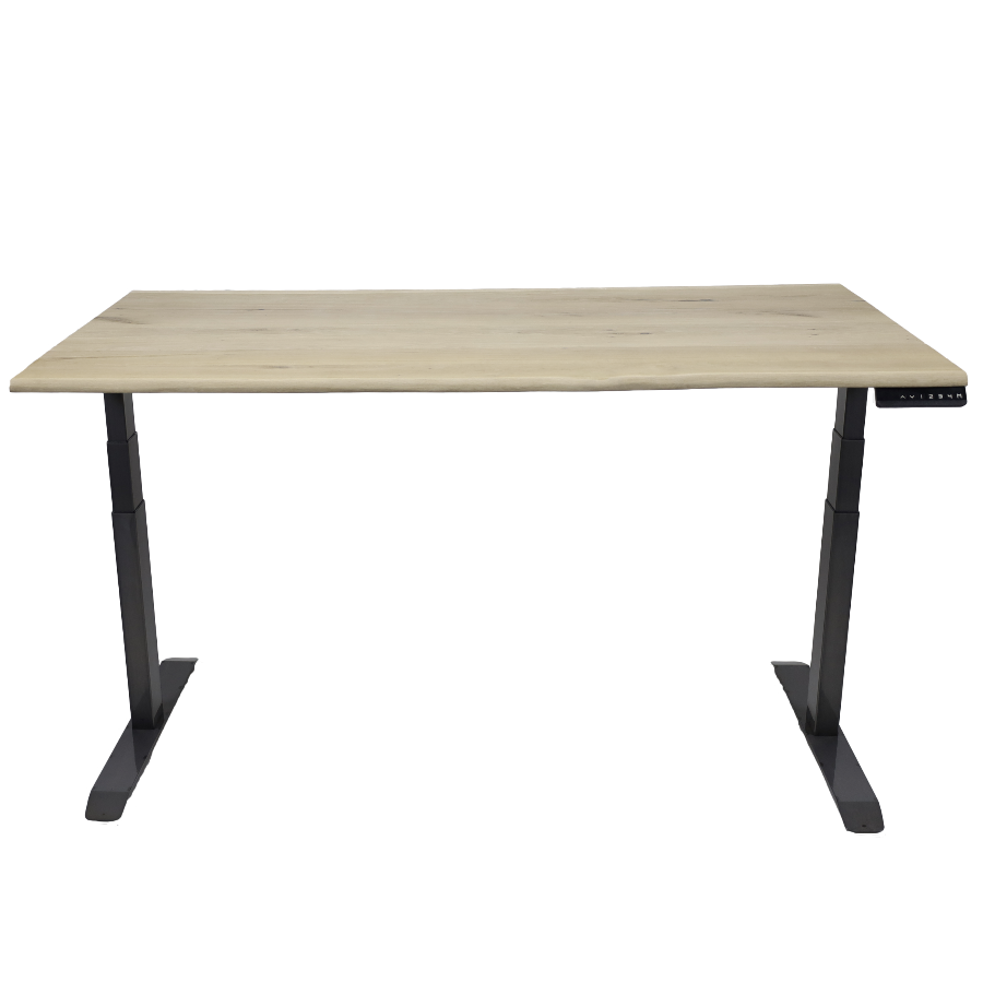 Elektrisch zit-sta bureau Solido massief Eiken