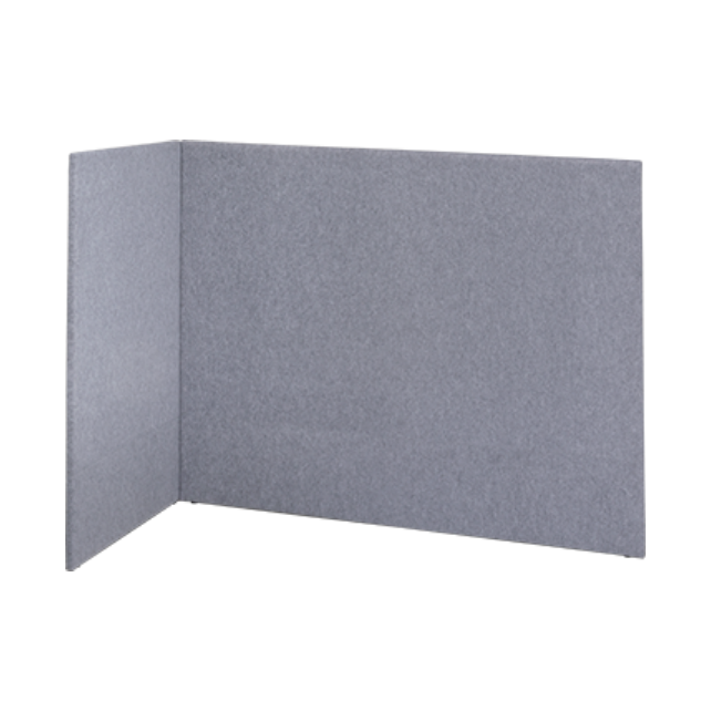 Akoestische scheidingswand L-opstelling