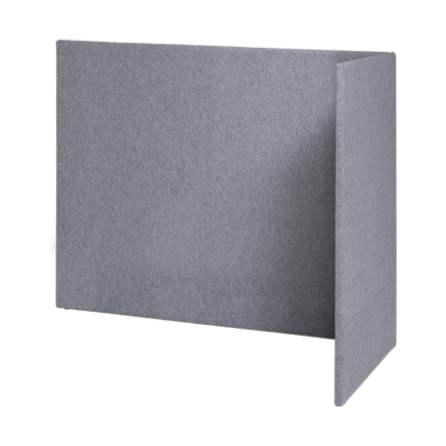 Akoestische scheidingswand L-opstelling