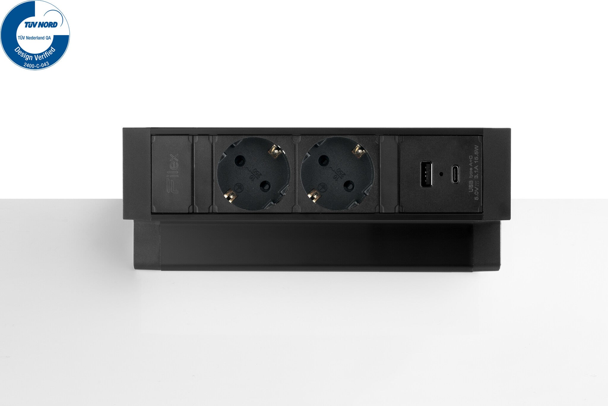 Power Desk Up 2x stroom + 2x USB charger