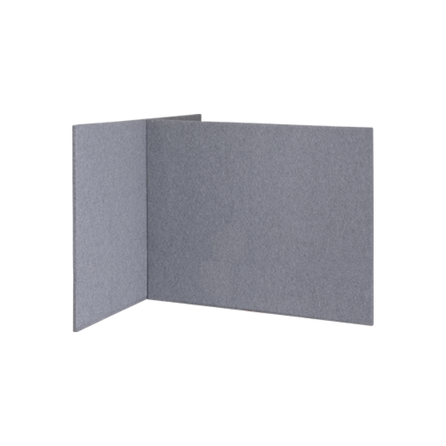 Akoestische scheidingswand T-opstelling hoog