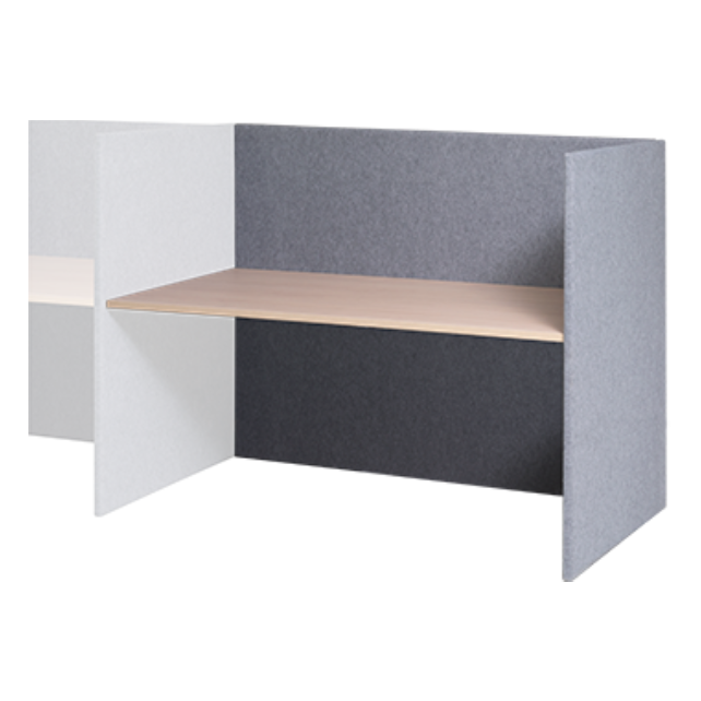 Akoestische werkplek U-opstelling hoog koppelpaneel