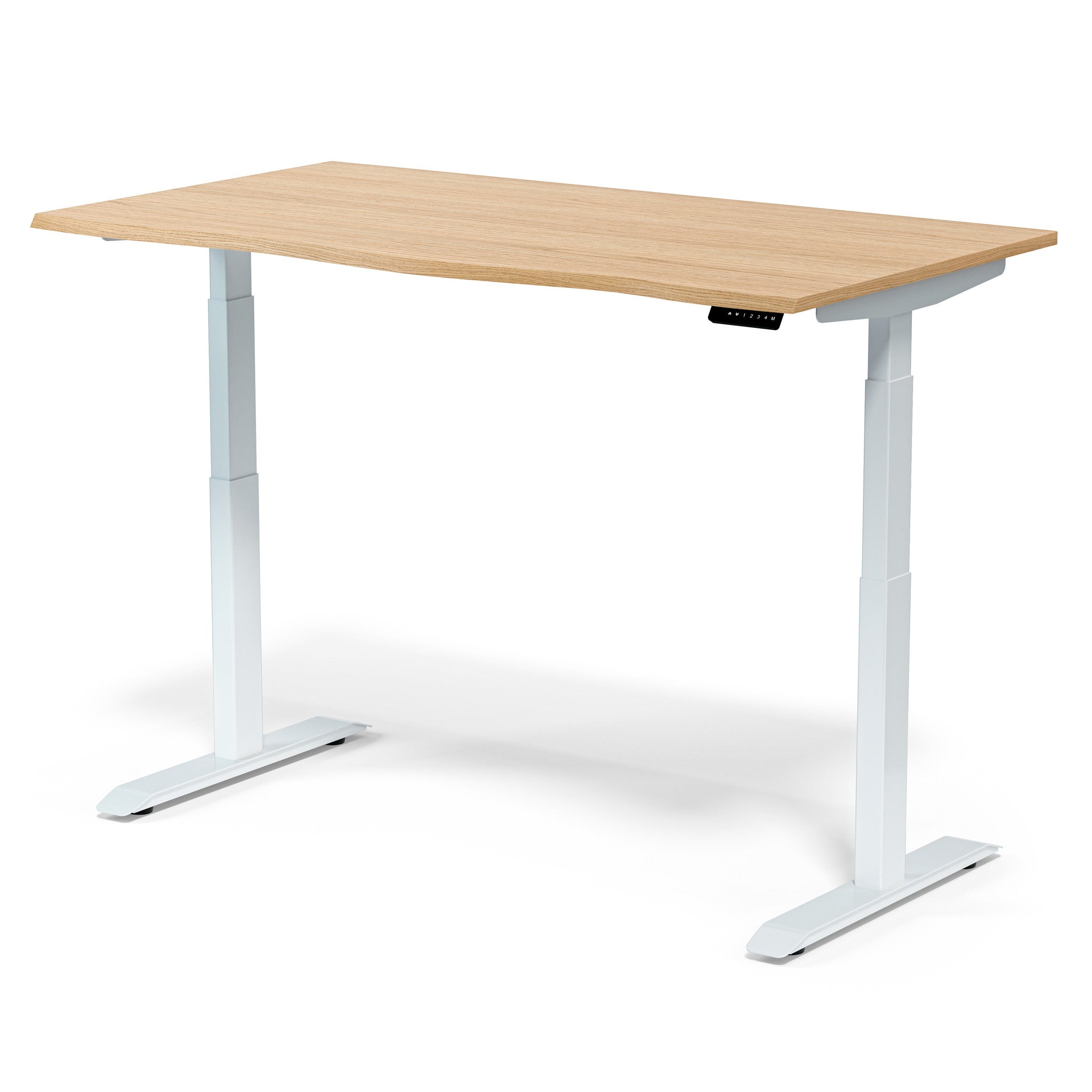 Elektrisch zit-sta bureau Solido massief Eiken